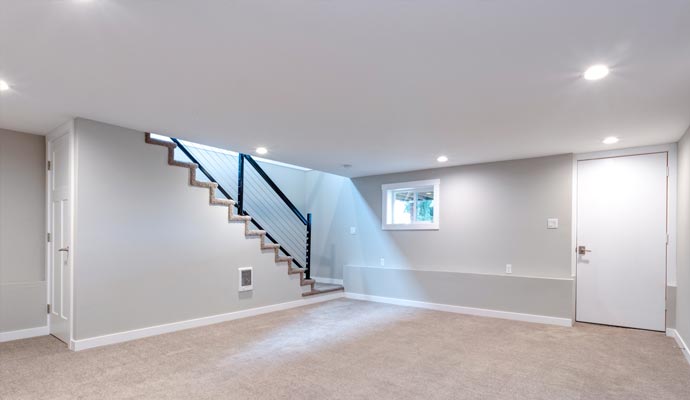 basement with staircase