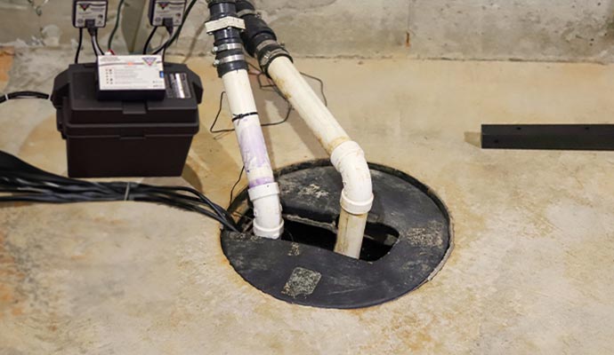 Installed sump pump in the basment