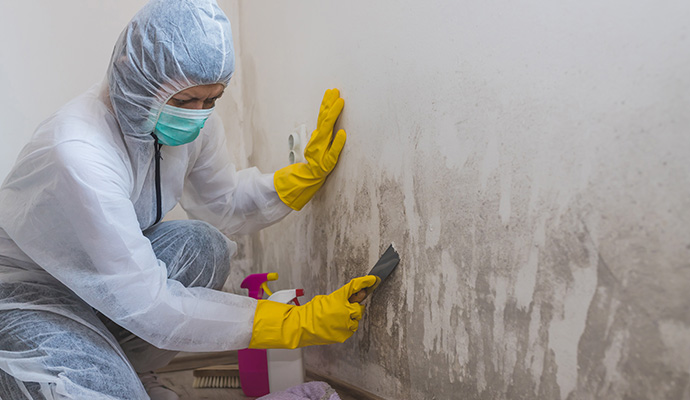 Professional cleaning mold using equipment.